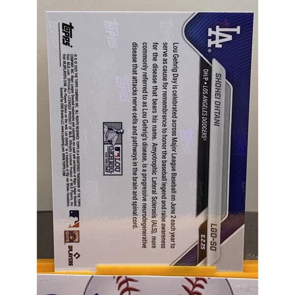 Shohei Ohtani 2025 Topps Now Lou Gehrig Day #LGD-SO Los Angeles Dodgers - Picture 2 of 2
